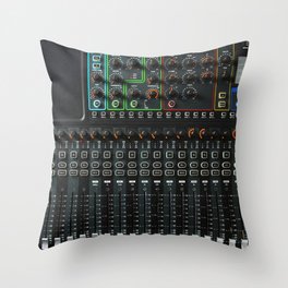 Sound mixer control panel Throw Pillow
