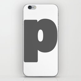 p (Grey & White Letter) iPhone Skin