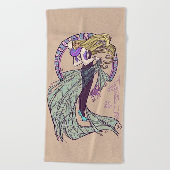 Spider Nouveau Beach Towel