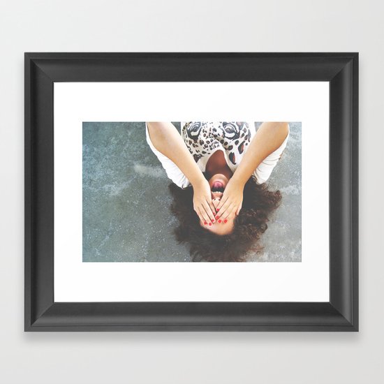Drop your worries Framed Art Print
