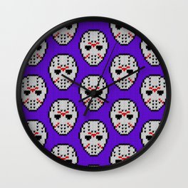 Knitted Jason hockey mask pattern Wall Clock | Scary, Pattern, Movies & TV, Graphic Design 