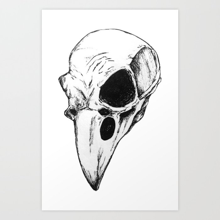 Raven Skull Art Print By Marisfeel Society6