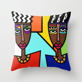 African Beauties  Throw Pillow