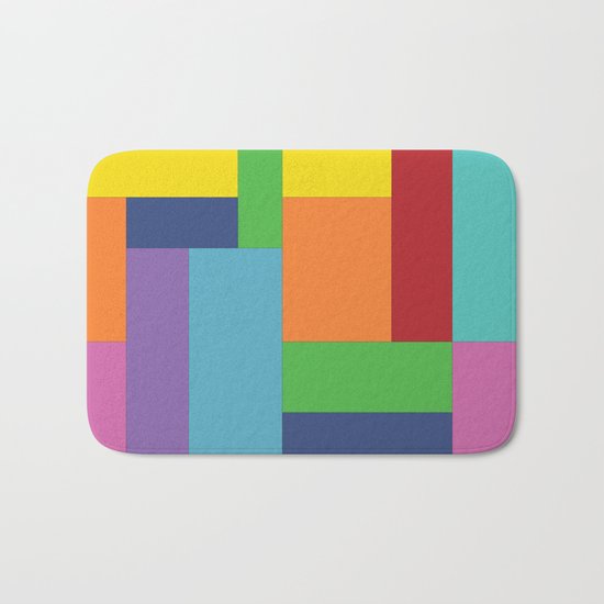 Multicolor square Bath Mat