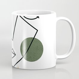 Monoline Face on Geometric Shapes Coffee Mug