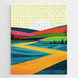 Colorful Country Road Jigsaw Puzzle