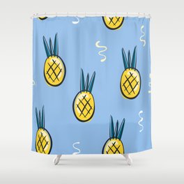 Vintage seamless pattern with pineapples Shower Curtain