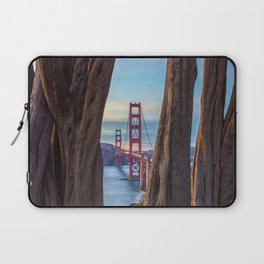 Golden Gate Between Cypresses  Laptop Sleeve