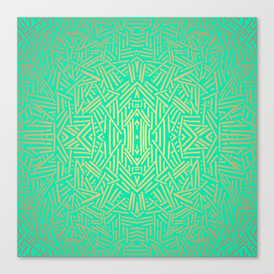 Radiate (Yellow/Ochre Teal- non metallic) Canvas Print