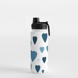 deep blue heart pattern Water Bottle