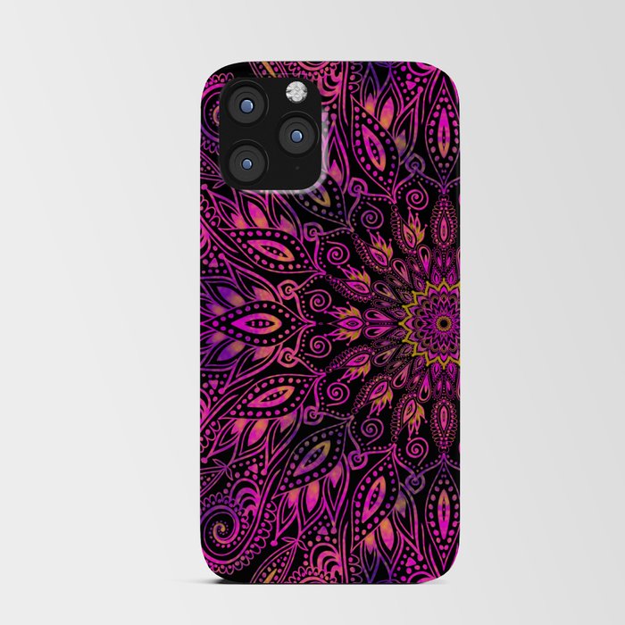 Dark Purple Mandala Design iPhone Card Case