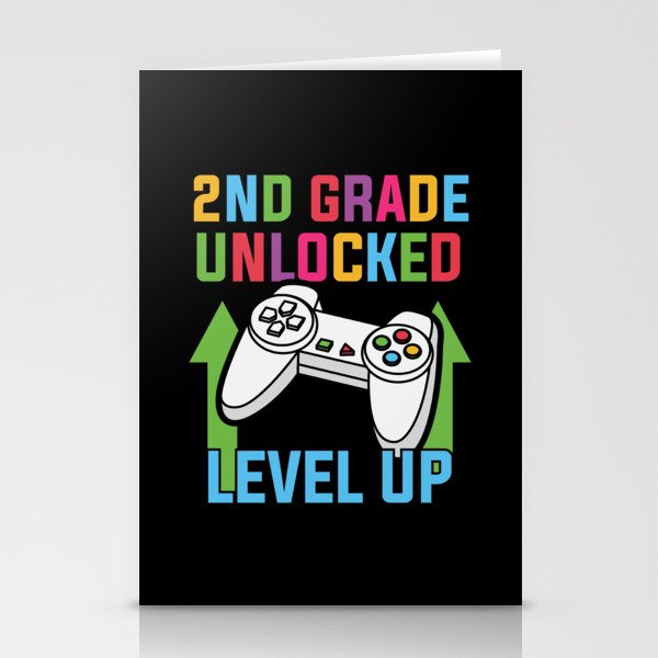 2nd Grade Unlocked Level Up Stationery Cards
