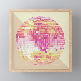 Disco Ball – Pink Ombré Framed Mini Art Print