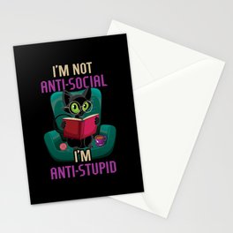 I'm Anti Stupid Book Lover Book Reading Bookworm Stationery Card