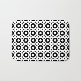 Dots & Circles - Black & White Repeat Modern Pattern Bath Mat