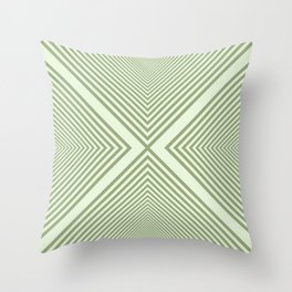 Psychedelic X Geometric Pattern - Light Green Throw Pillow