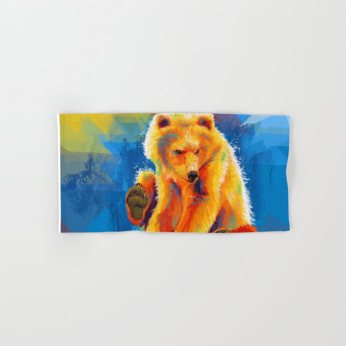 Play With A Bear Animal Digital Painting Colorful Illustration