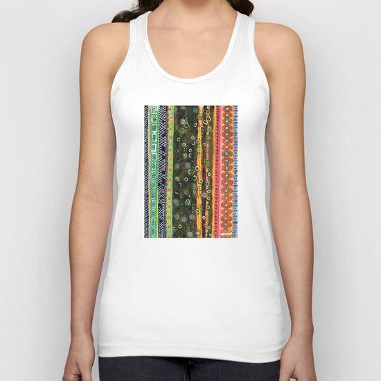 Absorbed Rings with Vertical Stripes Pattern Unisex Tank Top