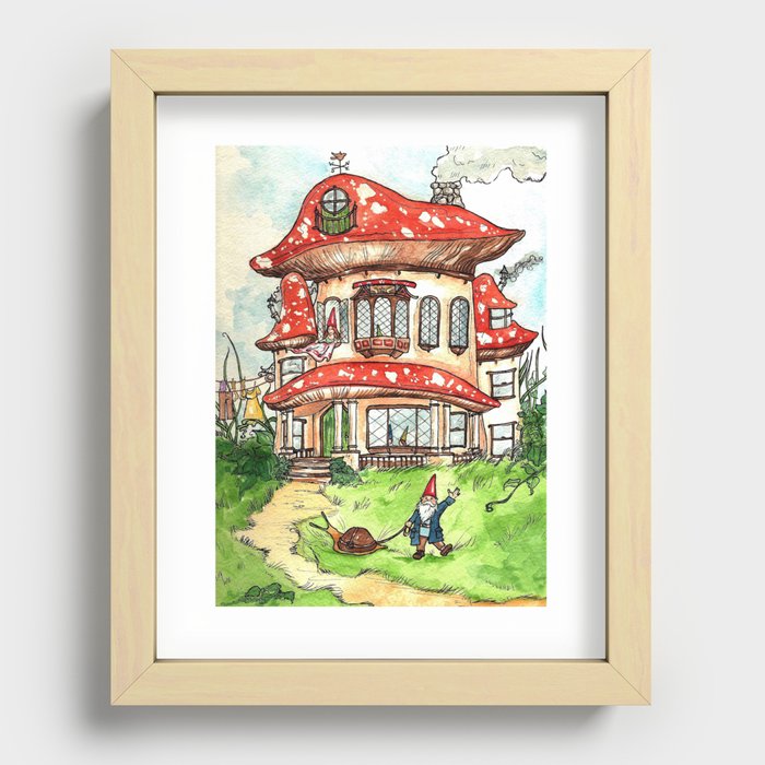 Gnome Home Recessed Framed Print