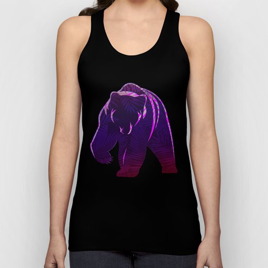Bear with palm leaves Unisex Tank Top