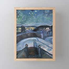 Edvard Munch - Starry Night Framed Mini Art Print