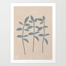 Boho Leaves, Botanical Print Art Print