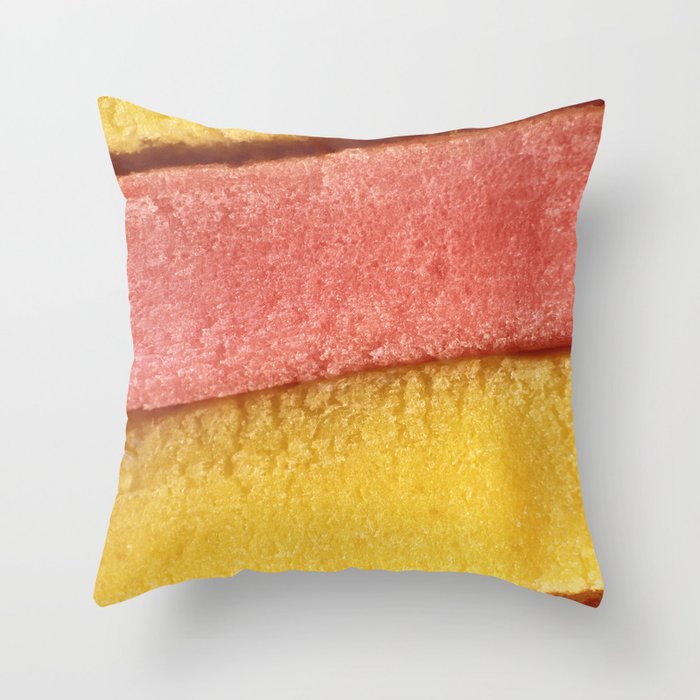 Yellow Peach Colored Bubble Gum Texture Throw Pillow