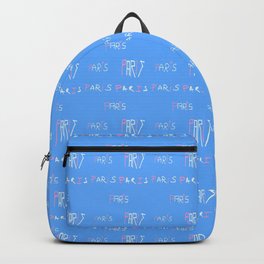 Paris 4 blue and pink Backpack