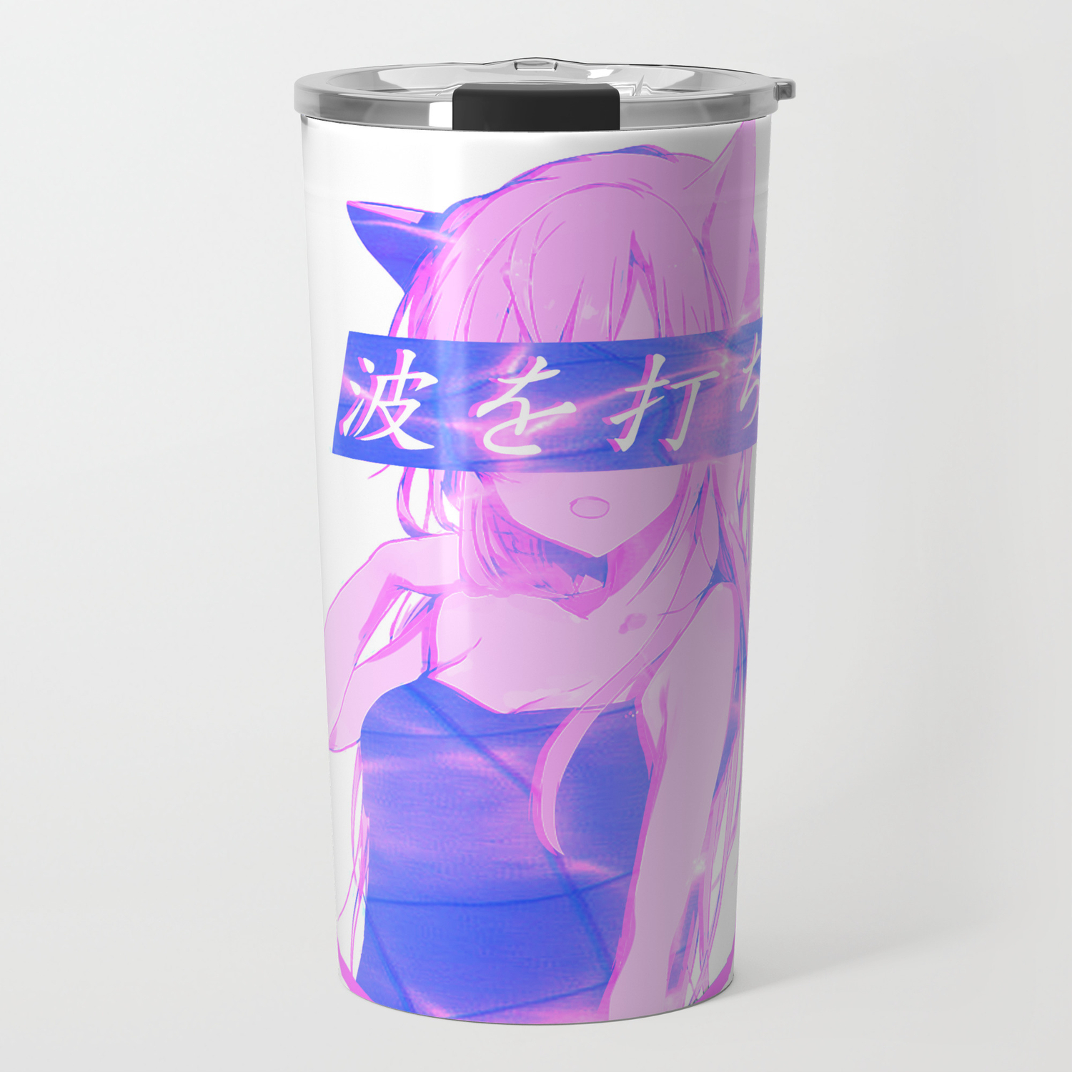 Waves Pink Sad Japanese Anime Girl Aesthetic Travel Mug By Poser Boy Society6