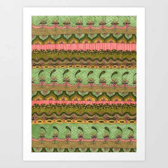 Pink and Green Pattern Art Print