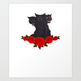 Black cat from hell Art Print