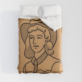 Cowgirl in Dusty Brown Duvet Cover