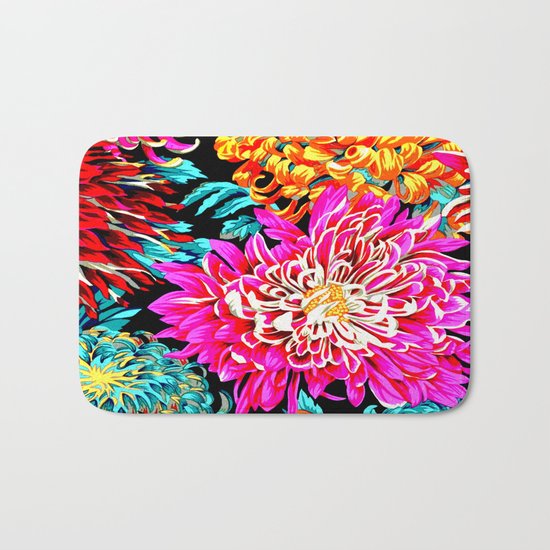 Chrysanthemums Bath Mat