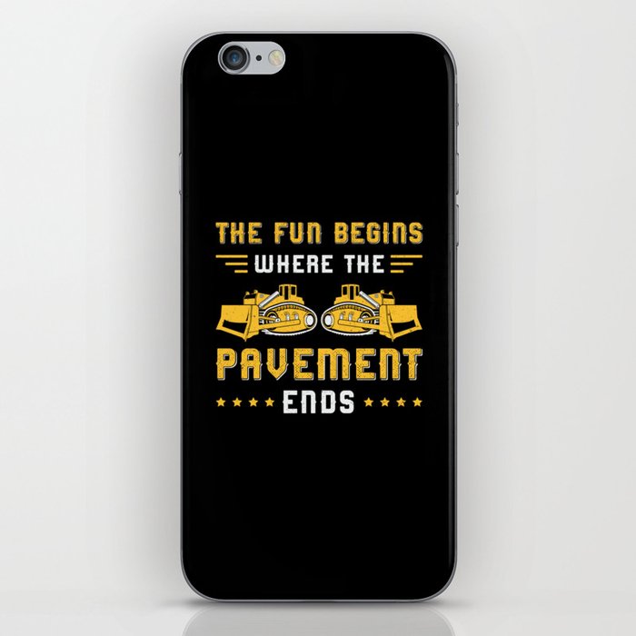 Bulldozer Pavement Ends Site Construction Worker iPhone Skin