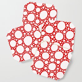 Amanita Muscaria Mushroom Pattern Red White Polka Dots Coaster