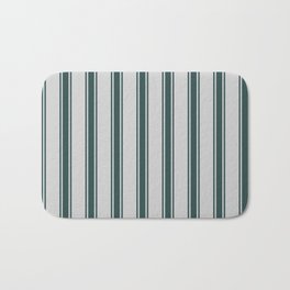 [ Thumbnail: Light Grey and Dark Slate Gray Colored Lines/Stripes Pattern Bath Mat ]
