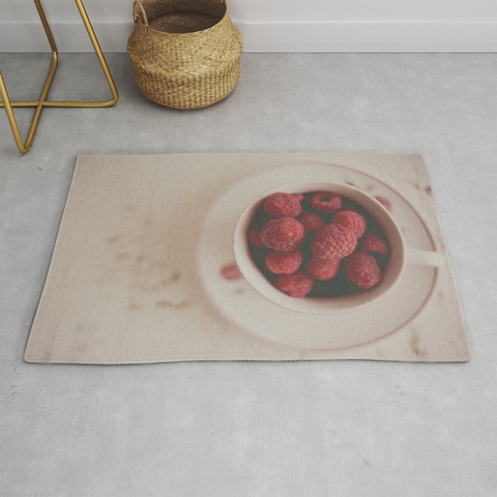 Raspberries Photograph #raspberryprint #foodprint #fooddecor #kitchendecor Rug