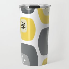 Mid Century Modern Oblongs Yellow Gray Travel Mug