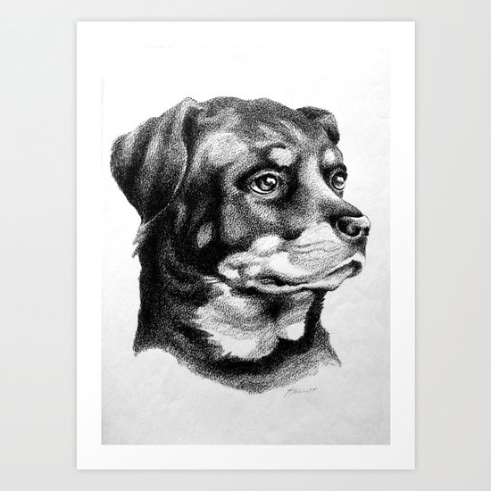 Rottweiler Devotion Art Print