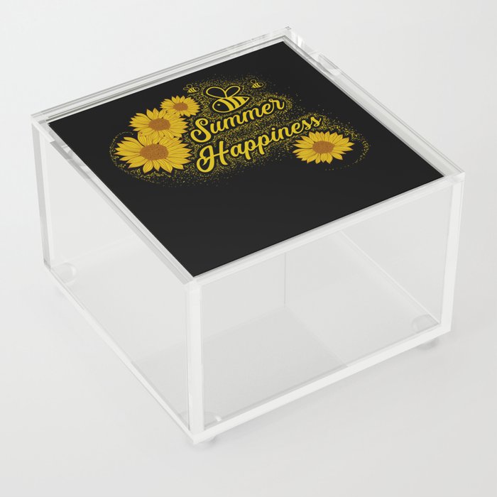 Summer Happiness Bee Sunflower Acrylic Box