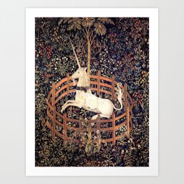 The Unicorn in Captivity Kunstdrucke | Magical, In, Unicorn, Vintage, Retro, Captivity, Curated, Floral, Fairy, Spring 