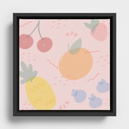 muted fruit Framed Canvas