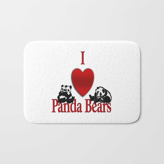 I Heart Panda Bears Bath Mat
