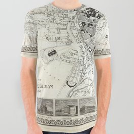 Plan of Munich - 1844 Vintage pictorial map All Over Graphic Tee