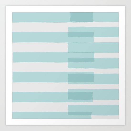 Big Stripes In Turquoise Art Print