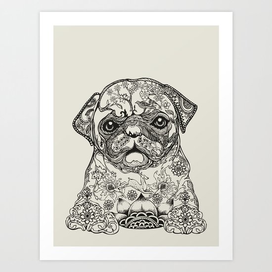 Persian Pug Art Print