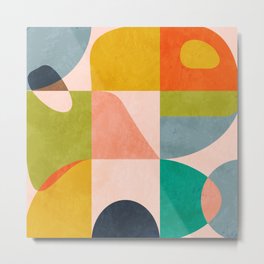mid century abstract shapes spring I Metal Print | Graphicdesign, Abstract, Interior, Modern, Watercolor, Shape, Digital, Curated, Art, Geometric 