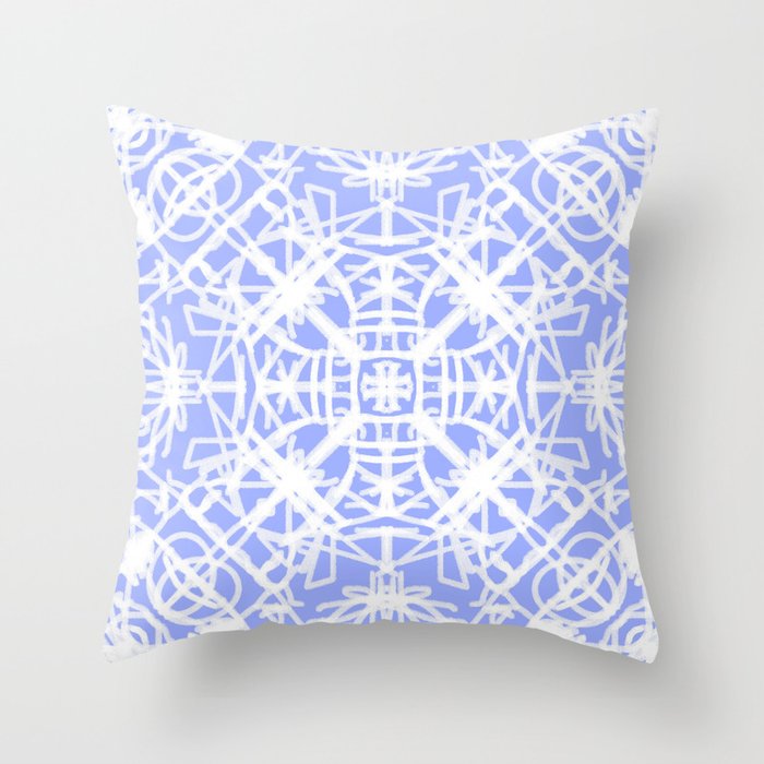 Sky Blue Crochet  Throw Pillow