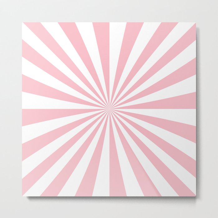 Blush Pink Carnival Stripes  Metal Print