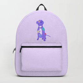 Itty-Bitty Purple Pitty Backpack | Pitbull, Digital, Drawing, Cute, Flowers, Sweet, Pastel, Dog, Goodboy, Purple 